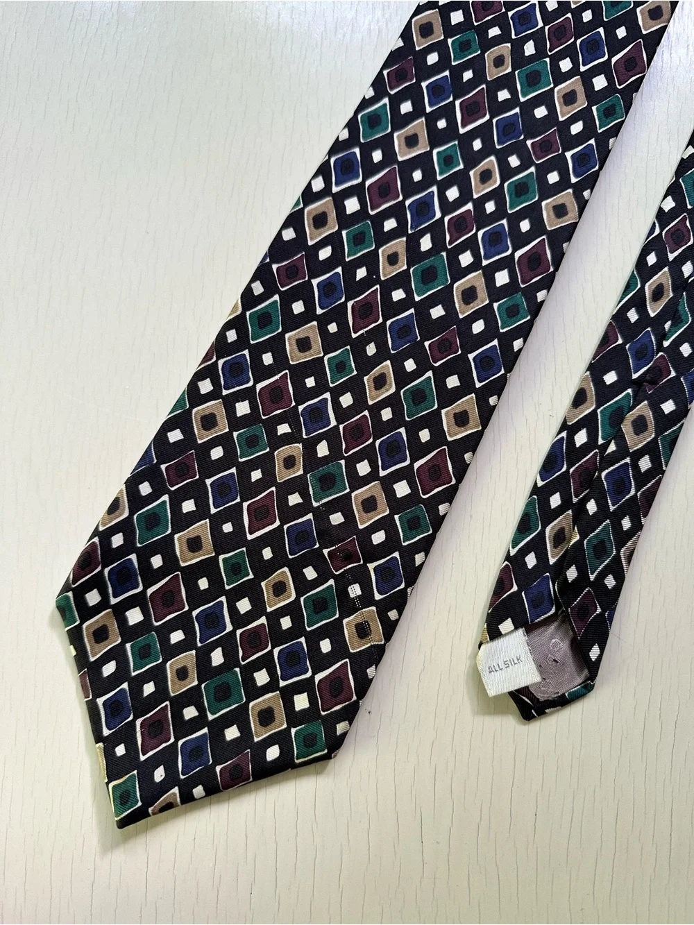 VTG Pierre Cardin Silk Men's Abstract Patterned Tie Multicolor